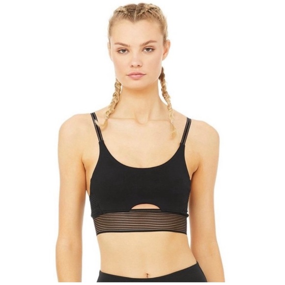 ALO Yoga Other - ALO YOGA LINE UP BLACk GAP MESH SPORT BRA